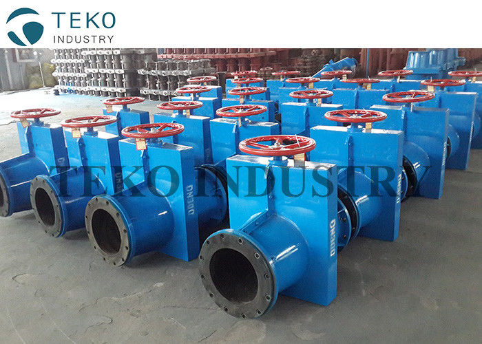 WCB Material Slurry Pinch Valve , Bi - Directional Seal Red Valve Pinch With Epoxy Coating