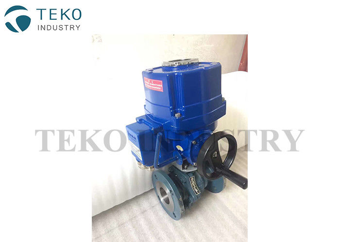 China Chemical Resistant Mounted Ball Valve Flange Type Electric Actuated Regulating Control company