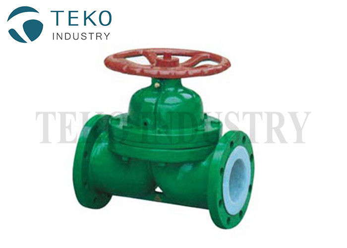 China 150Lb  Weir Through Type PFA Lined Diaphragm Valves For Seawater factory