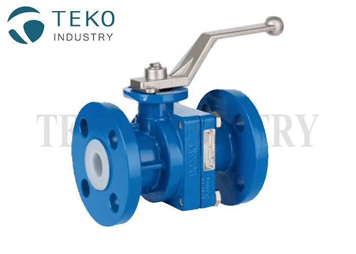 China Two Piece Body Full Bore PTFE Lined Ball Valve Manuel Operation factory