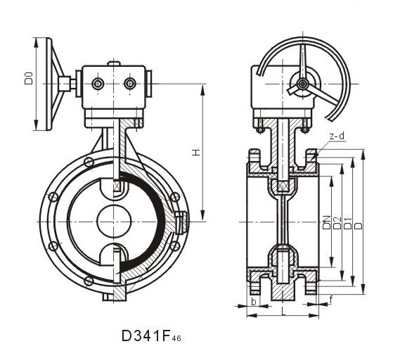 Pure Virgin PTFE Lined Valves , Gear Operation Flanged End PTFE Lined Butterfly Valve 0
