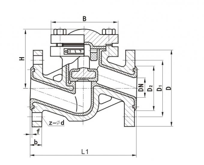 Acid Resistant PTFE Lined Check Valves Vertical Lift Non Return Low Pressure Loss 0