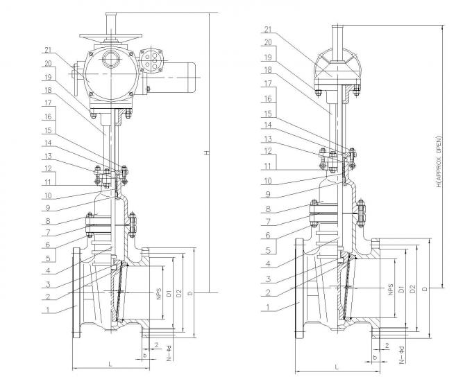 Electric Actuated Industrial Gate Valves Size Up To 48 Inches With API600 Standard 0