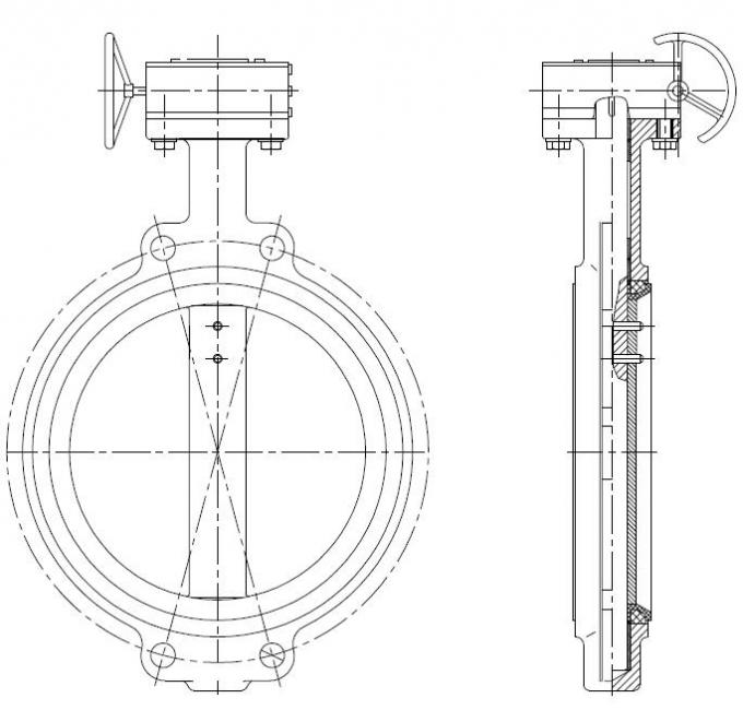 Wafer End Lug Type Butterfly Valve Concentric Resilient General Purpose With SS304 Disc 0