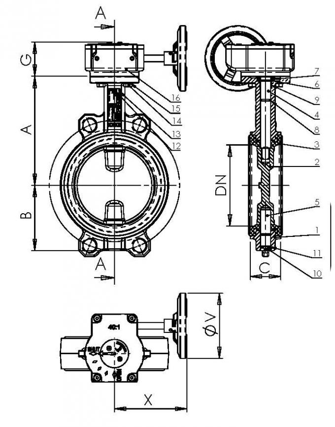 Taper Pin Shaft Stainless Steel Butterfly Valve Backed Seat For Corrosive Liquid 0