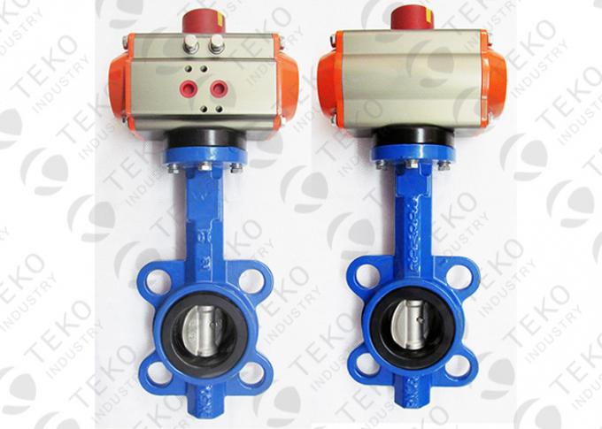 Ductile Iron Body Pneumatic Butterfly Valve Resilient Seat Anti - Leakage For Water Works 0