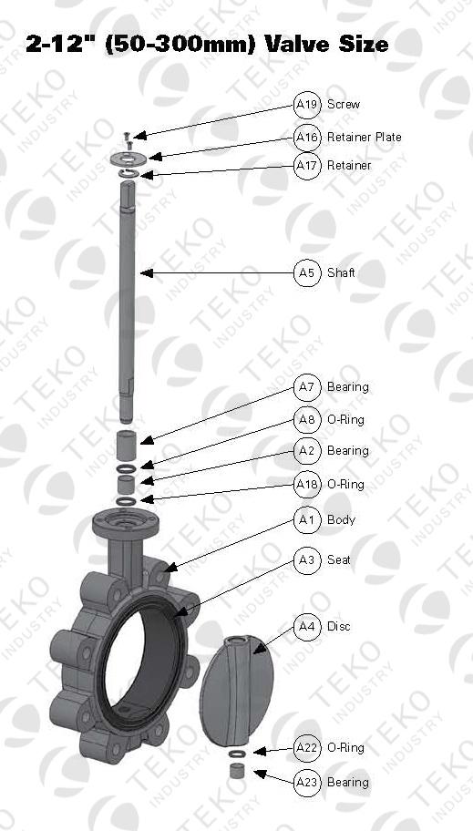 Bi - Drection Rubber Seated Butterfly Valve Seal Semi Lug Style With Lock Handle 0