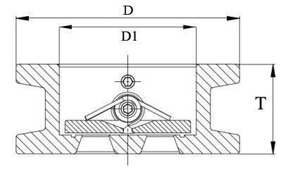 Ductile Iron GGG40 Wafer Check Valve , Dual Plate Wafer Type Check Valve For Water 0