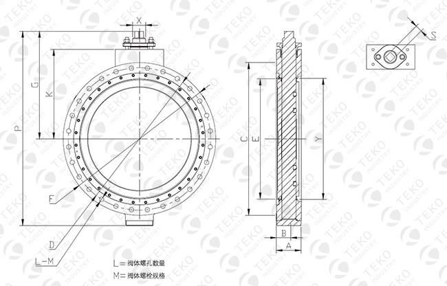 Wafer End Double Eccentric Butterfly Valve Lowering Operating Torques With Metal Seat 1