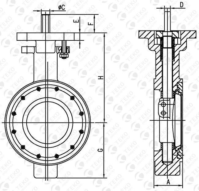 Wafer End Connection Double Eccentric Butterfly Valve With Reliable Sealing Performance 0