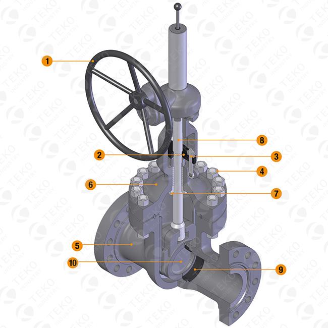 Coating Surface WCB Material Industrial Valves , Cast Steel Flanged Gate Valve For WOG 0