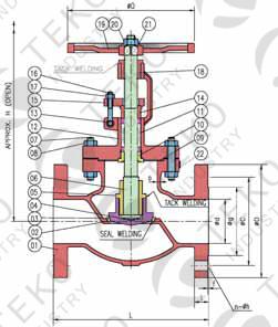 WCB Material BS 1873 Globe Valve , Flange End Low Pressure Bolted Bonnet Globe Valve 0