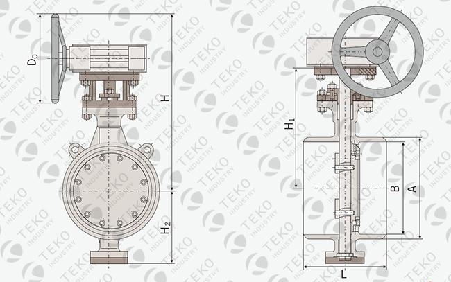 Butt Weld Eccentric Butterfly Valve ，Worm Gear Driven Three Offset Butterfly Valve For Power Station 0