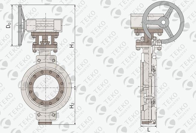 Bi - Directional Seal Triple Offset Butterfly Valve Metal Seated With Wafer Lug End 0
