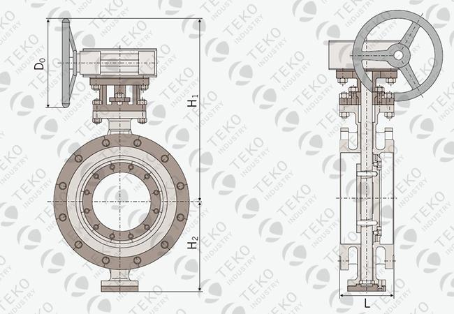 Carbon Steel High Temp Butterfly Valve With Multilayer Metal Sealing Structure 0