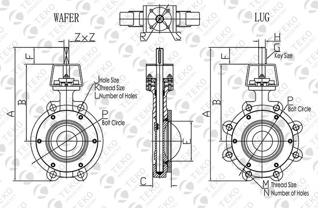 High Pressure Eccentric Butterfly Valve , Worm Gear Operation Wafer Butterfly Valve 0