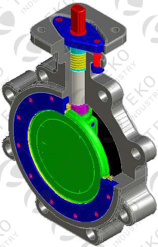 High Performance Double Offset Butterfly Valve Size Optional Flangeless For Steam Pipe 0
