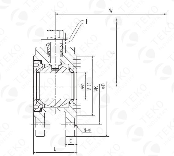 Wafer Short Pattern SS Ball Valve Flange Type WCB Material With Space Saving Structure 0