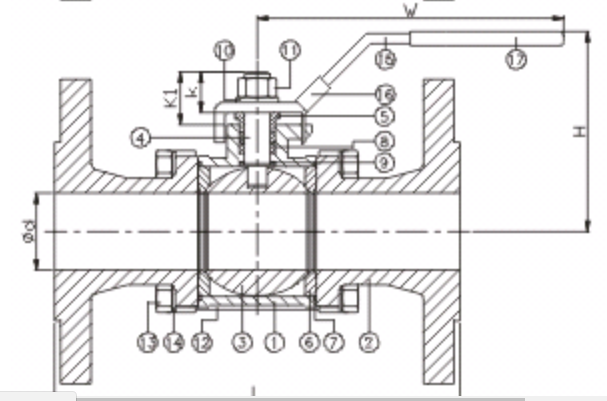 Blow - Out Proof Stem Flanged Ball Valve 3 Pieces Body For Severe Conditions 0