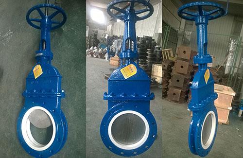 Manual Abrasion - Resistant Ceramic Lining Knife Gate Valve For Ash And Powder 1