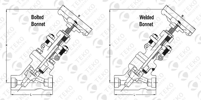 High Pressure Y Pattern Forged Steel Globe Valve Class 800 Class 1500 0