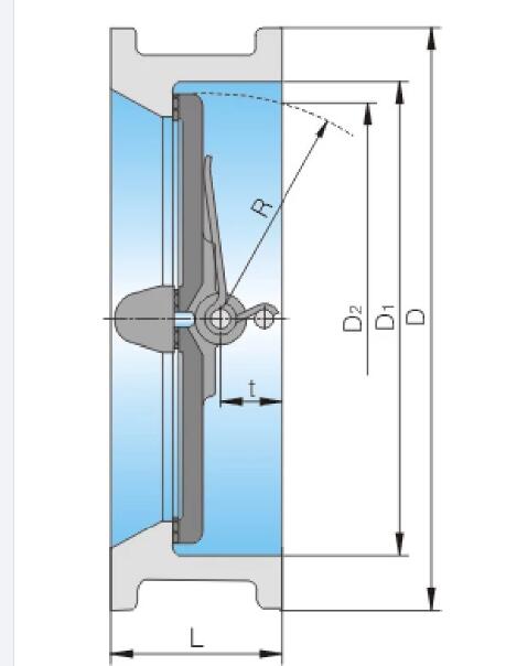SS Single Door Spring Loaded Wafer Check Valve With No Water Hammer 0