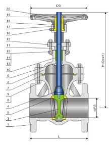 B62 C95800 Bronze Flanged End Wedge Gate Valve For Seawater 0