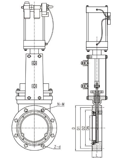 Air Operated Ceramic Knife Gate Valve For Fly Ash Slurry 0