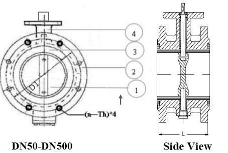 Cast Iron Butterfly JIS Marine Valve Double Flange Lock 0