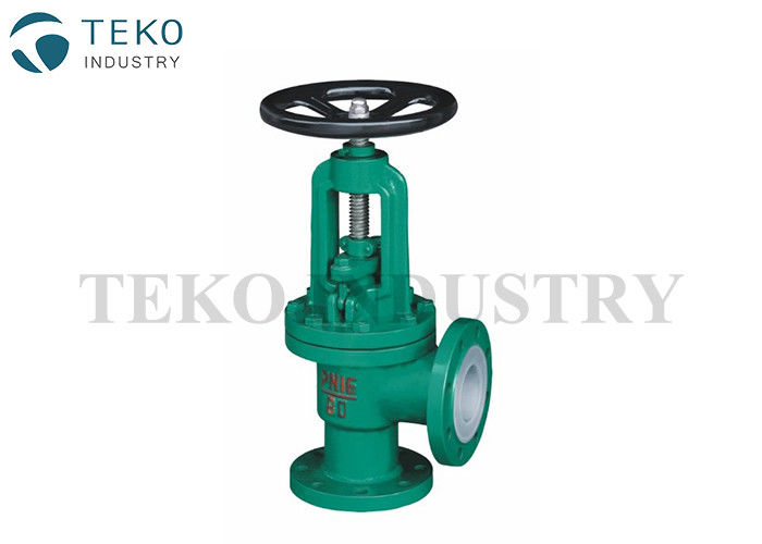 buy PTFE Angle Type PFA FEP PTFE Lined Globe Valve With Stainless Steel Body online manufacturer
