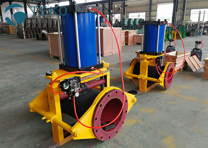 buy Open Body Packingless Zero Leakage Pneumatic Pinch Valve Epoxy Coating Carbon Steel online manufacturer